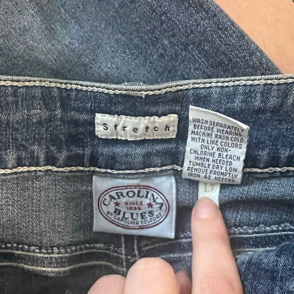 Vintage Carolina Blue Maxi Denim Skirt with Front Slit - Picture 3 of 8